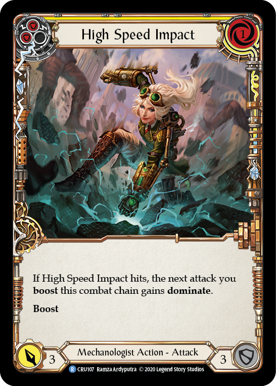 High Speed Impact (Yellow) [CRU107] (Crucible of War)  1st Edition Rainbow Foil