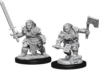 Pathfinder Deep Cuts Unpainted Miniatures: W08 Dwarf Female Barbarian