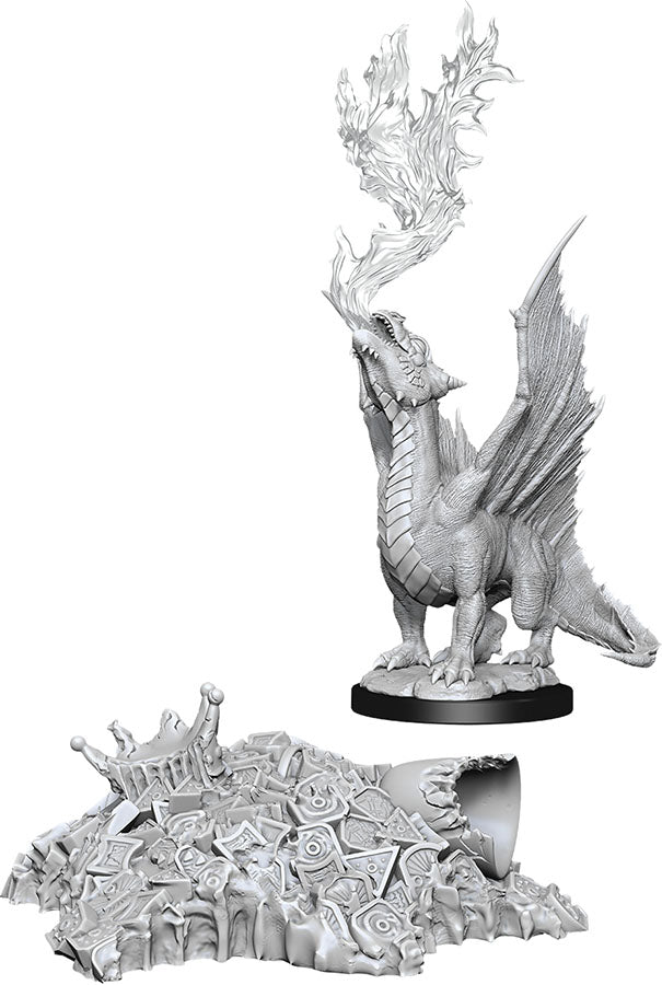 Dungeons & Dragons Nolzur`s Marvelous Unpainted Miniatures: W11 Gold Dragon Wyrmling & Small Treasure Pile