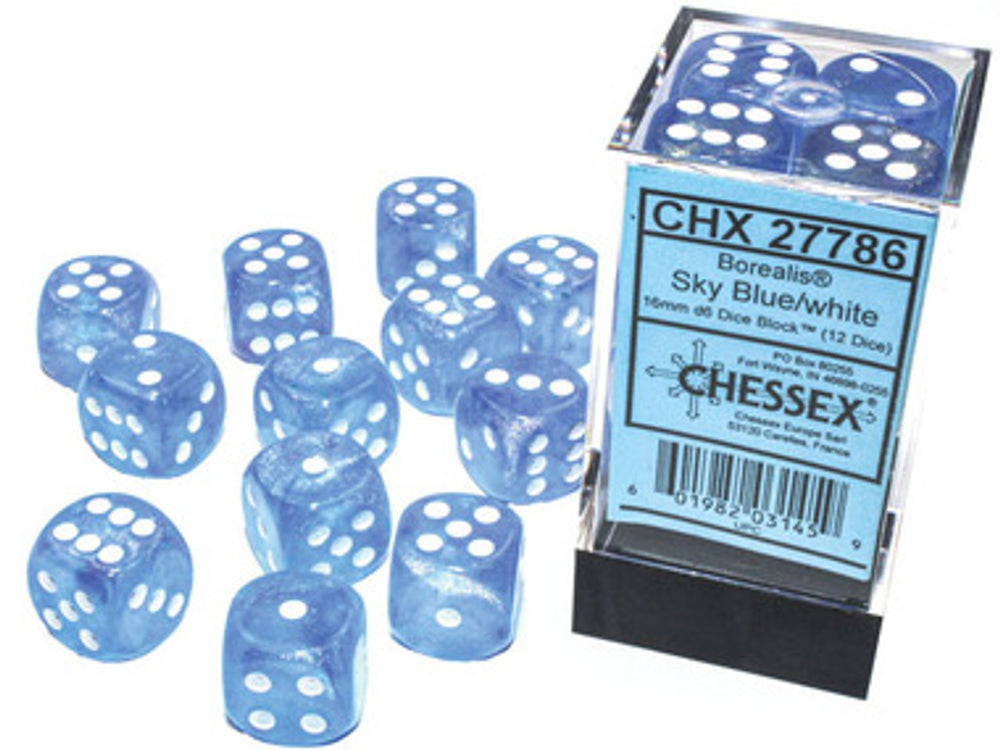 Borealis 16mm d6 Dice Block (12 Dice)