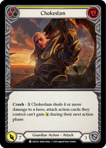 Chokeslam (Yellow) [CRU036] (Crucible of War)  1st Edition Rainbow Foil