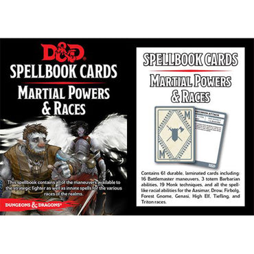 Spellbook Cards Martial Powers and Races